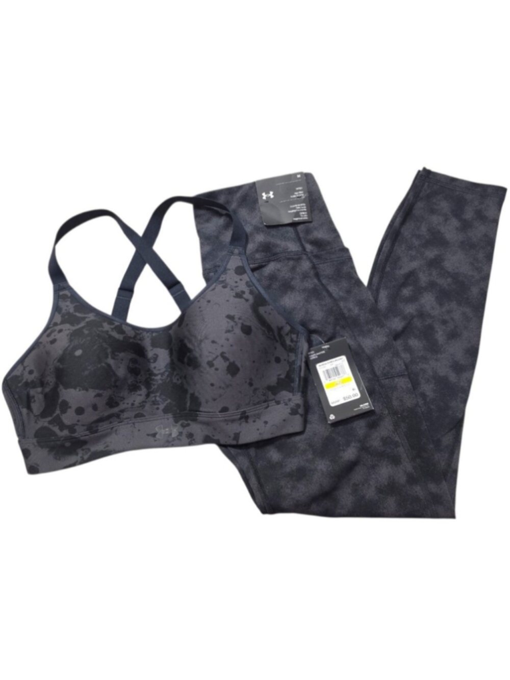 UNDER ARMOUR UA Set Continuum Mid Print Sports Bra & Movement Ankle Leggings
